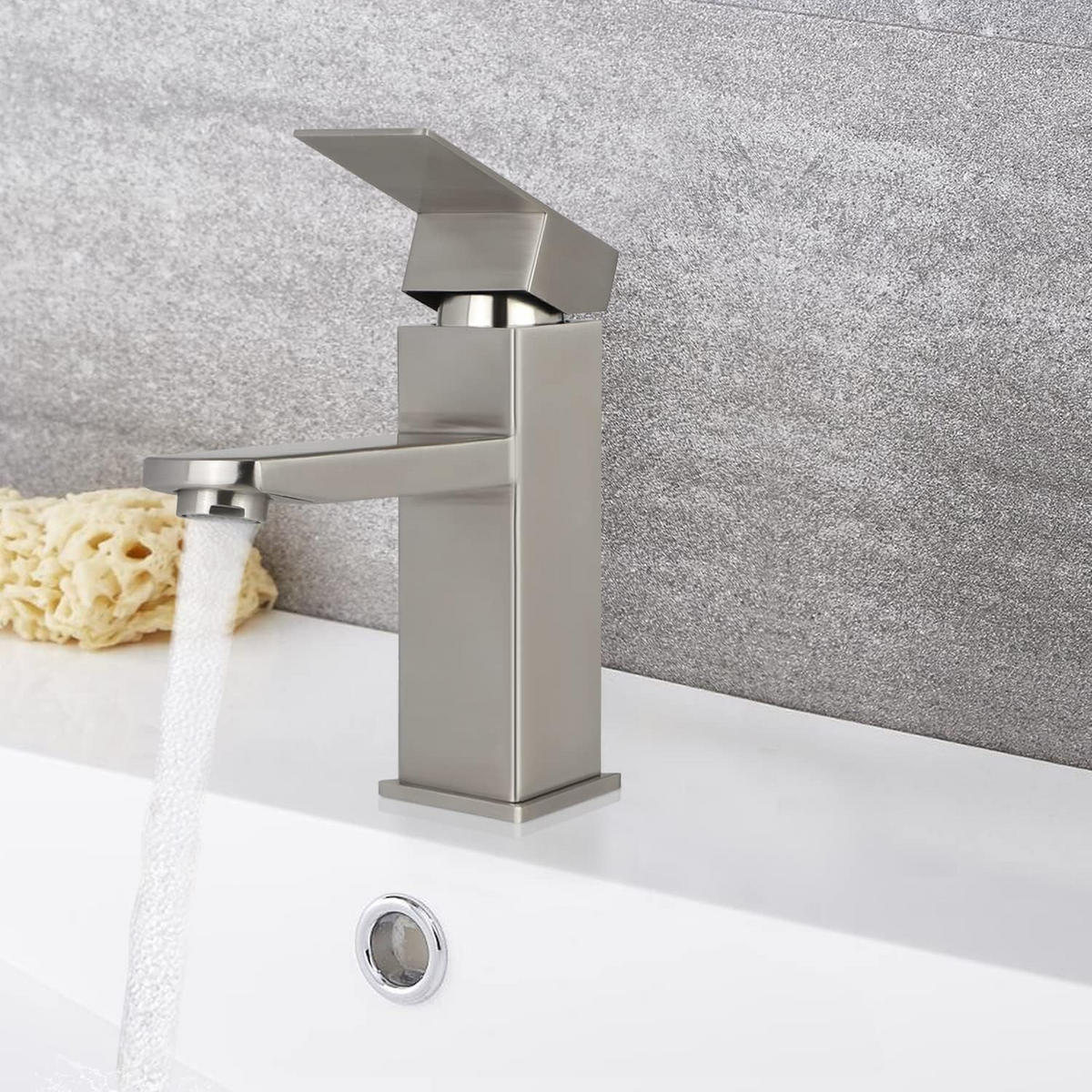 BADEZIMMERARMATUR, 17,5 x 15 cm, silber - Silberfarben, Metall (28/7/2cm) - Vallsero