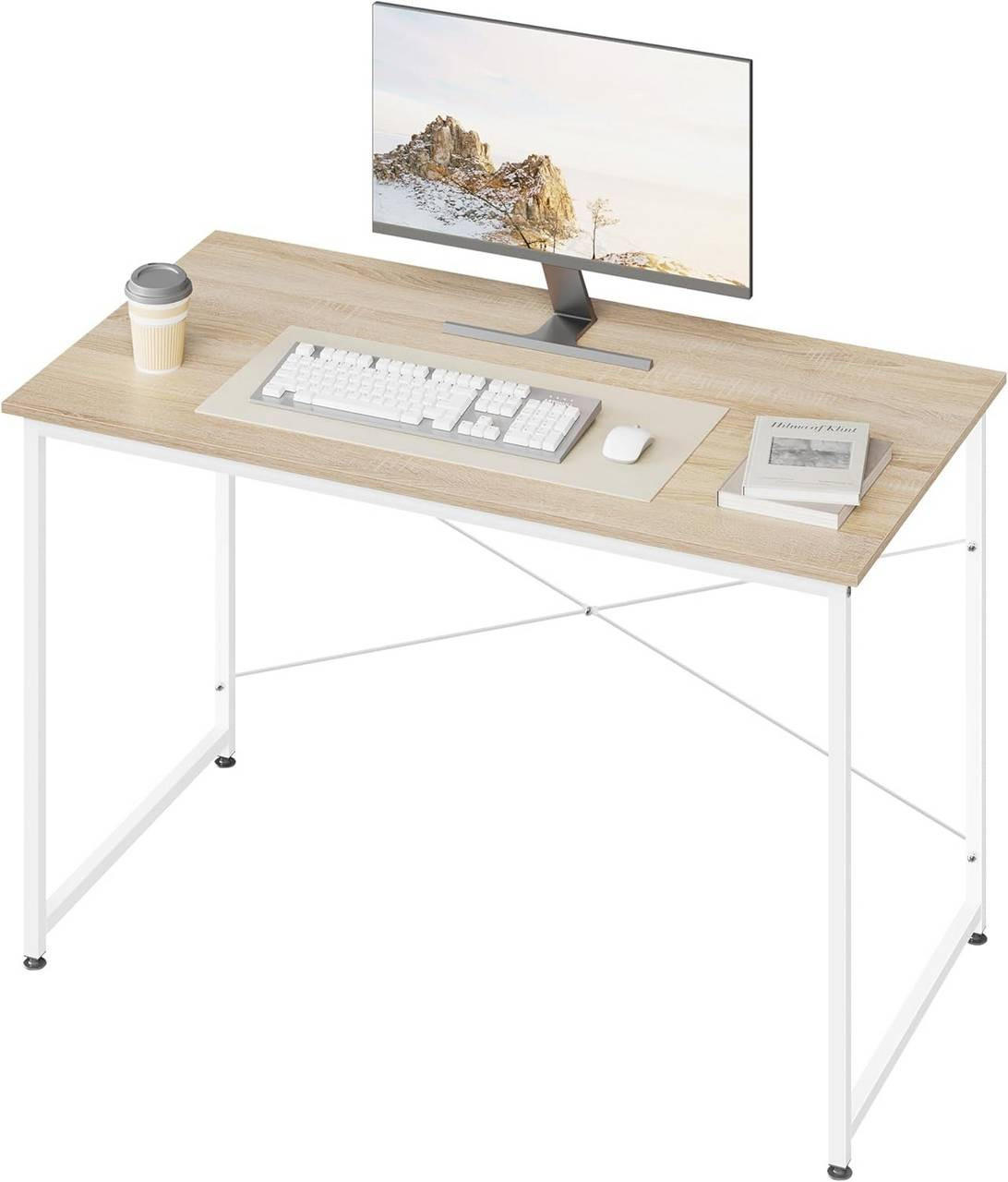 SCHREIBTISCH mit Metallgestell, 120x60x75 cm, Helle Eiche - Eichefarben/Schwarz, Holzwerkstoff/Metall (60/120/75cm) - Woltu