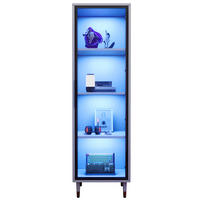 VITRINE 170cm Weiß Glas LED farbwechselnd modern - Weiß, Holzwerkstoff (40/170/40cm) - FLIEKS