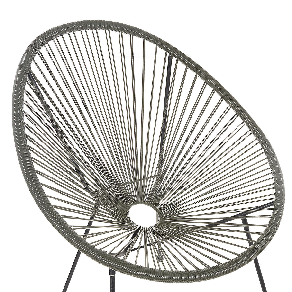 RATTANSTUHL Kunststoff dunkelgrau 70 cm Acapulco II - Schwarz/Grau, Kunststoff (70/87/90cm) - Beliani