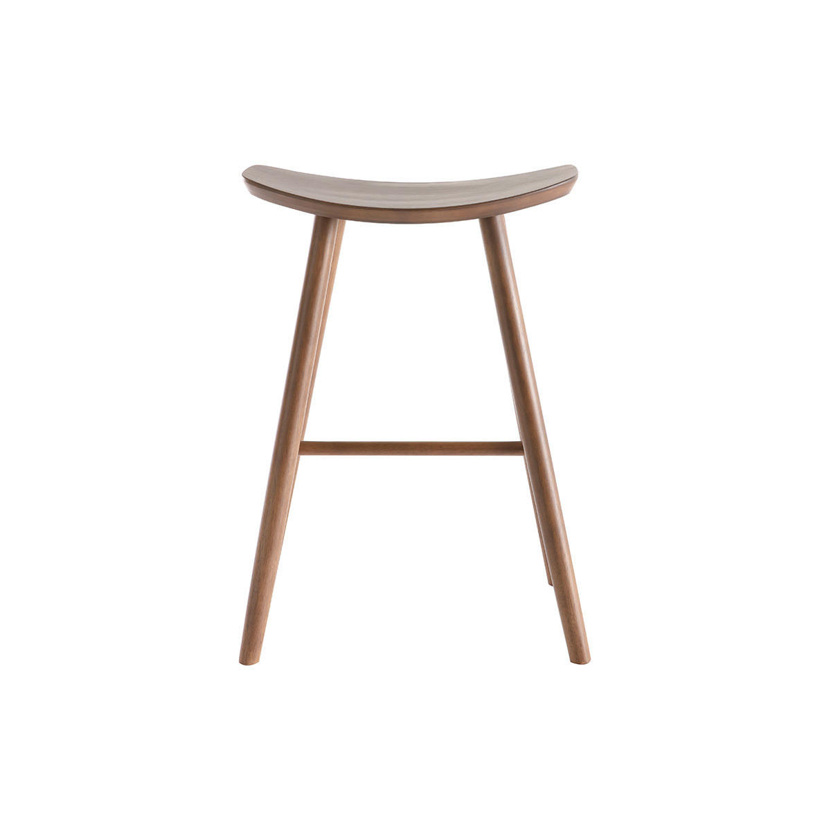 BARHOCKER Walnussfarben H65 cm 2er-Set DEMORY - Walnussfarben, Holz (35/68.5/47.5cm) - Miliboo