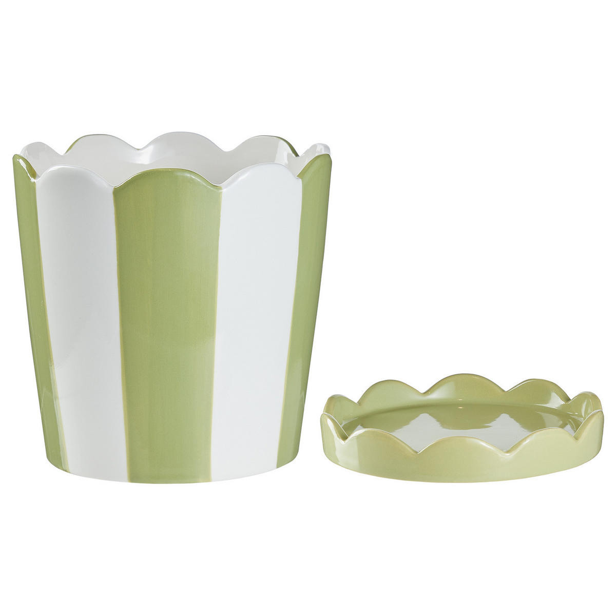 BLUMENTOPF Sundae Ø16cm - Grün, Keramik (17cm) - BUTLERS