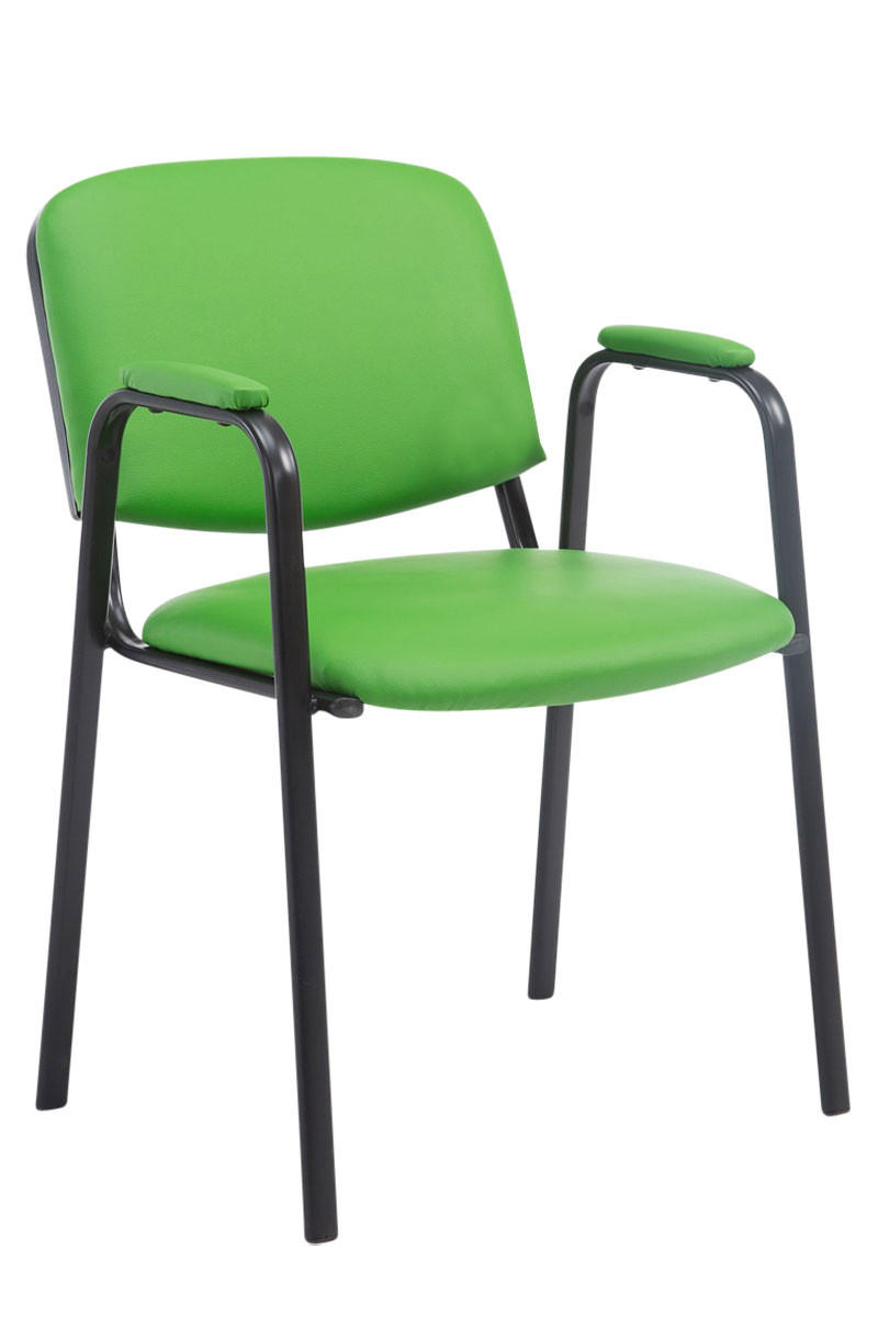BESUCHERSTUHL Keen PRO, Kunstleder mit Armlehne - Gestell Schwarz / Bezug Grün - Schwarz/Grün, Textil/Metall (53/79/53cm) - TPFLiving