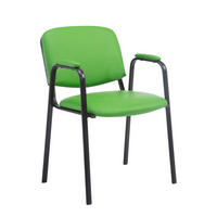 BESUCHERSTUHL Keen PRO, Kunstleder mit Armlehne - Gestell Schwarz / Bezug Grün - Schwarz/Grün, Textil/Metall (53/79/53cm) - TPFLiving