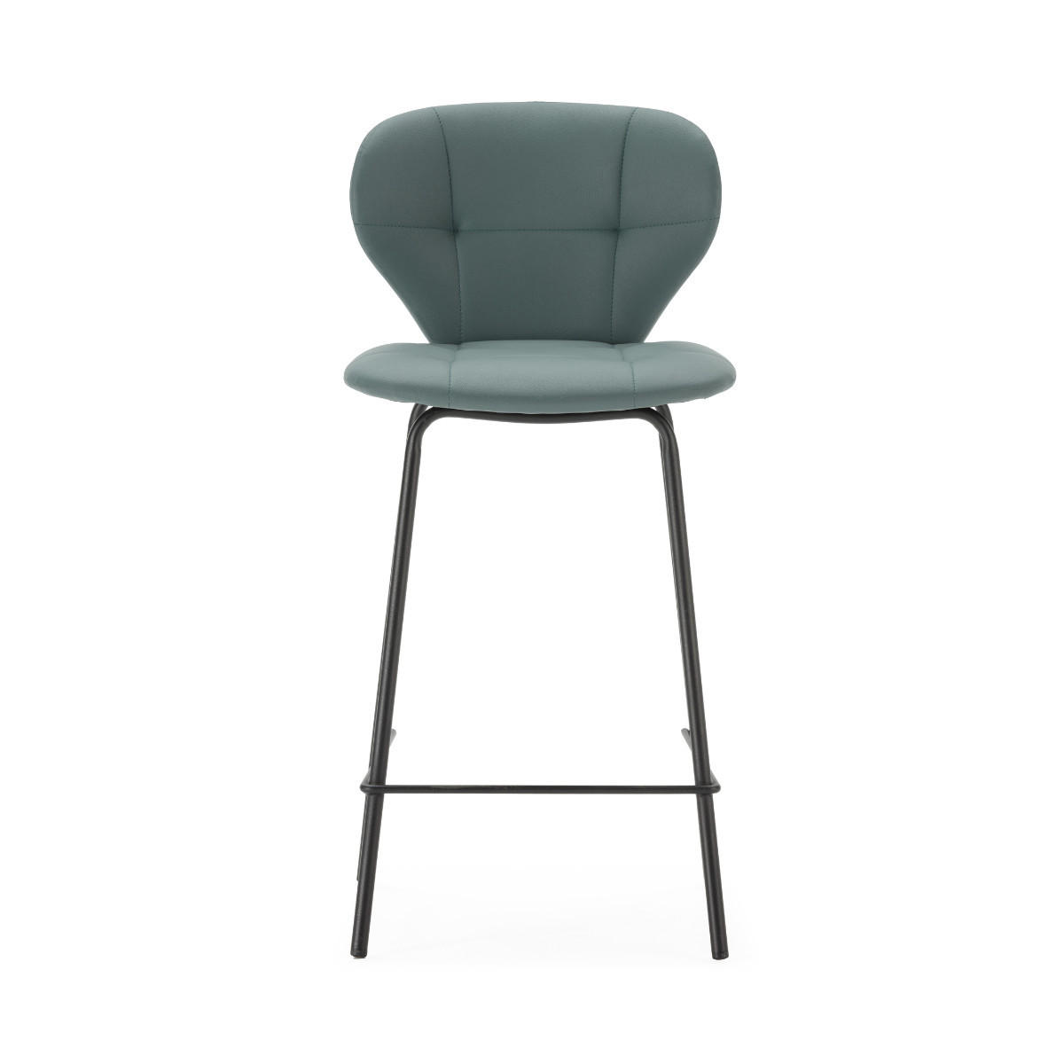 HOCKERN (Set aus 2) mit schwarzen metallbeinen - maura 45/52/67 cm - Grün, Kunststoff (52/67/45cm) - Calicosy