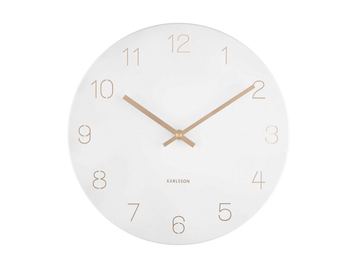 WANDUHR Weiß 30x30cm - Weiß, Metall (30/30/4cm) - ONZENO