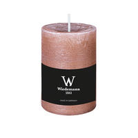 STUMPENKERZE Rustik Marble Style Rosenholz 100 x Ø 68 mm, 1 Stück - Rosa, Paraffin (10cm) - Wiedemann Kerzen