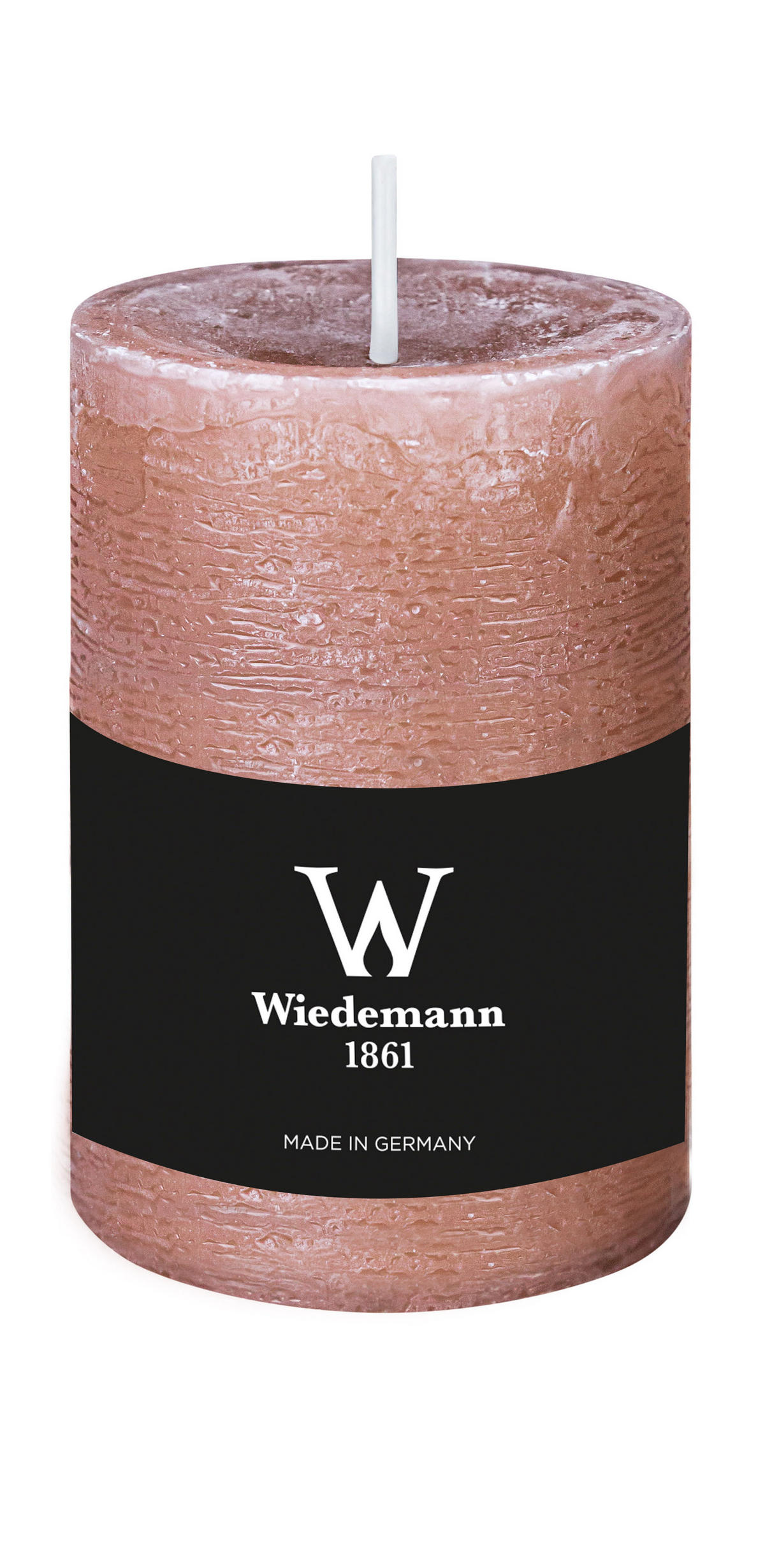 STUMPENKERZE Rustik Marble Style Rosenholz 100 x Ø 68 mm, 1 Stück - Rosa, Paraffin (10cm) - Wiedemann Kerzen