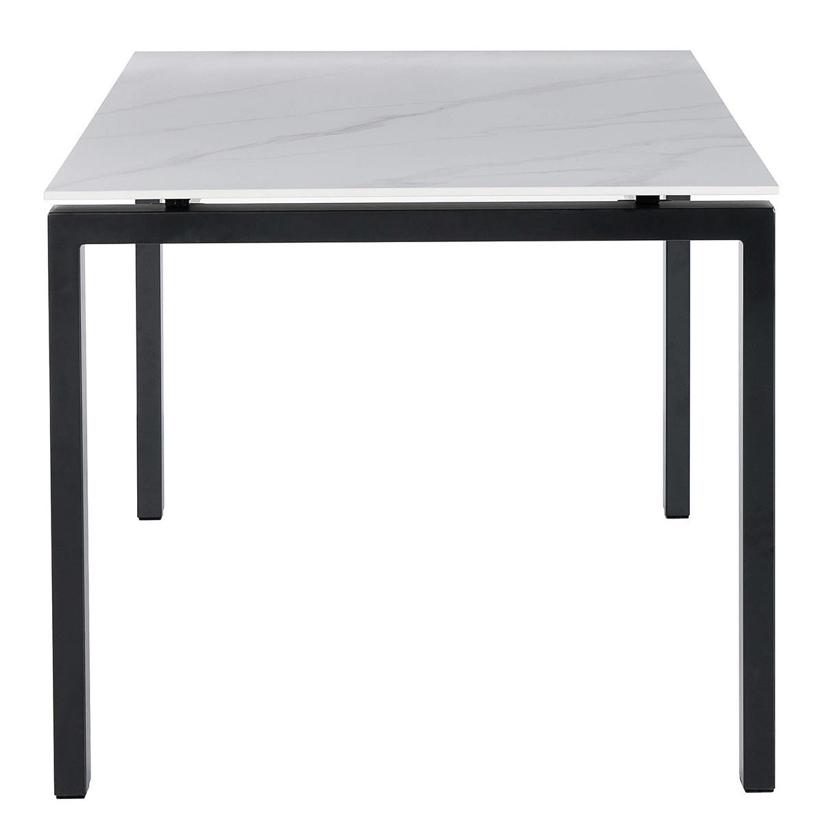 ESSTISCH in Marmoroptik - Keramik / Metall - Weiß, Keramik (90/180/76cm) - home24