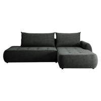 ECKSCHLAFSOFA Bueno I, Seite: Rechts - Dunkelgrau/Schwarz, Holz/Textil (300/185cm) - MIRJAN24