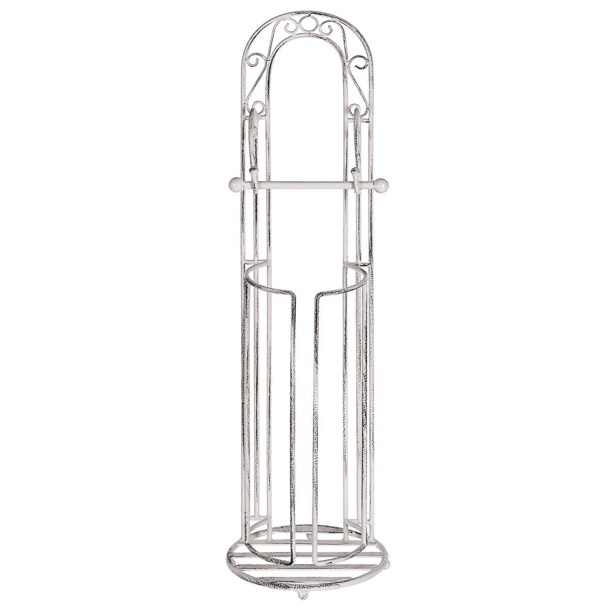 TOILETTENPAPIERSTÄNDER Metall Antik Optikweiß Temuco - Weiß, Metall (20/75/20cm) - Beliani