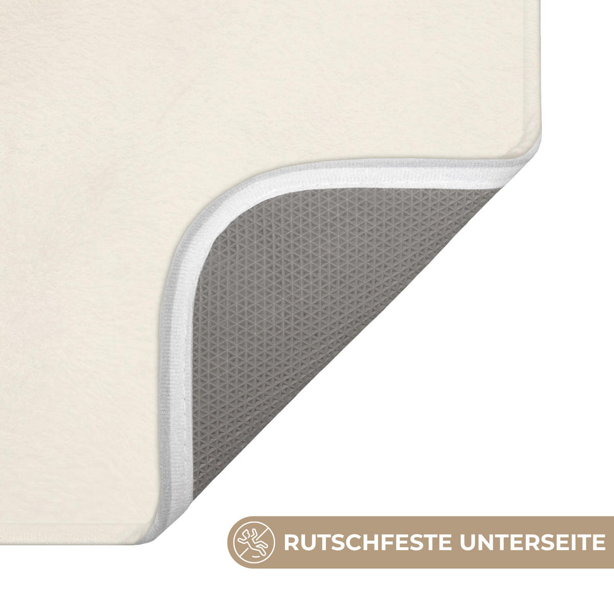 KOUPELNOVÁ PŘEDLOŽKA Japandi - Bambus - béžová 120x60 cm - ecru, textil/plast (120/60cm) - OnlyWow