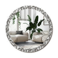 SPIEGEL Rund Ø 100 cm mit Aufdruck - Schwarz, Glas (100/100/0.4cm) - Wallfluent