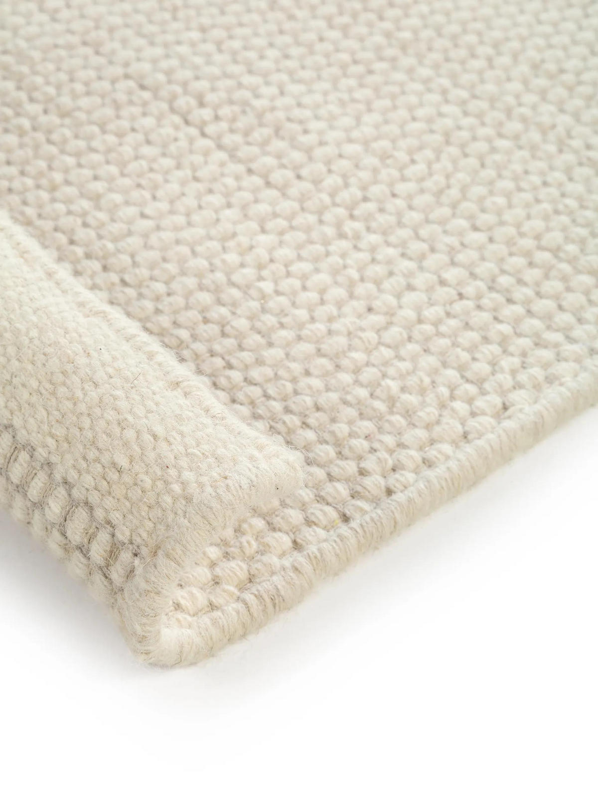 WOLLTEPPICH-LÄUFER Rocco Weiß 70x200 cm - Weiß, Naturmaterialien/Textil (70/200cm) - benuta Pure