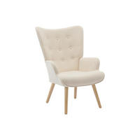 SESSEL - Stoff - Beige - VATELY - Beige, Textil (78/95.5/69cm) - Vente-Unique