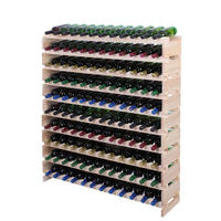 WEINREGAL VINOTECA FLEX PRO HxBxT 135x123x28cm 120 Flaschen auf 10 Ebenen Natur unbehandelt - Naturfarben, Holz (123/135/28cm) - PROREGAL