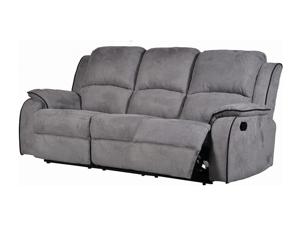 RELAXSOFA - 3 Personen - stoff - grau Hernani - Grau, Textil (210/99/96cm) - Vente-Unique