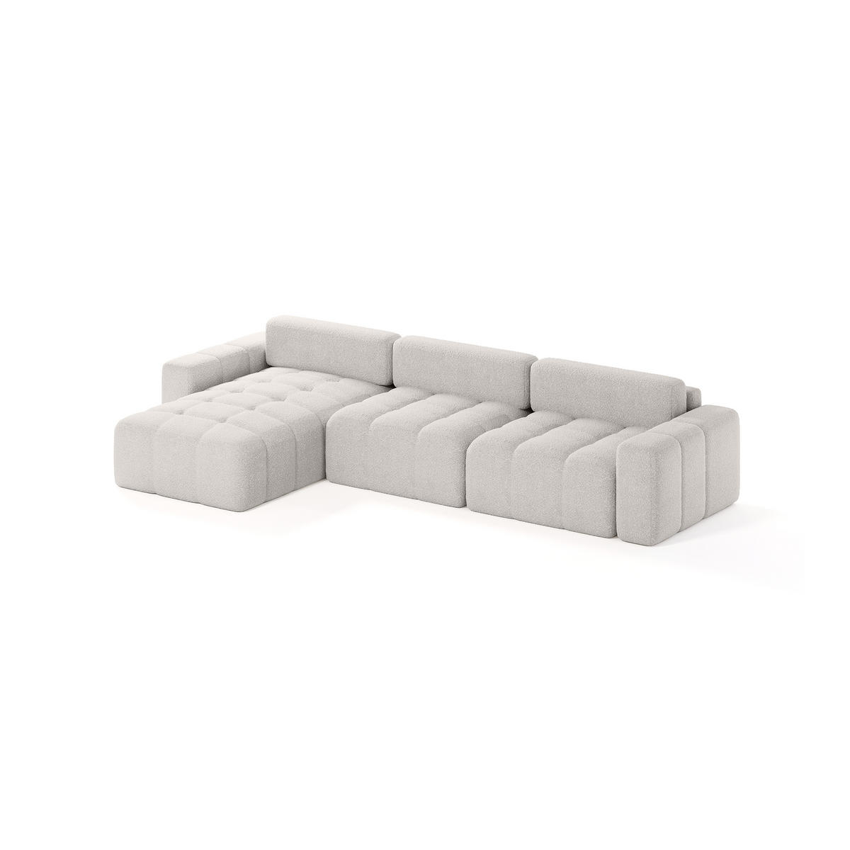 ECKSOFA RIFU SO 300x140 cm, Silber - Grau, Textil (346/185cm) - Fedve