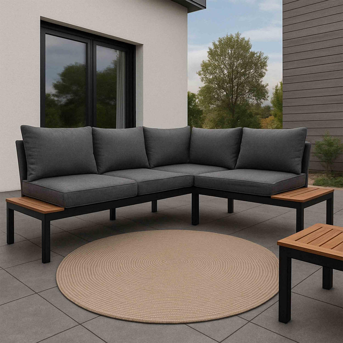 KURZFLORTEPPICH PARIS - Beige, Naturmaterialien/Kunststoff (150/150cm) - Astra