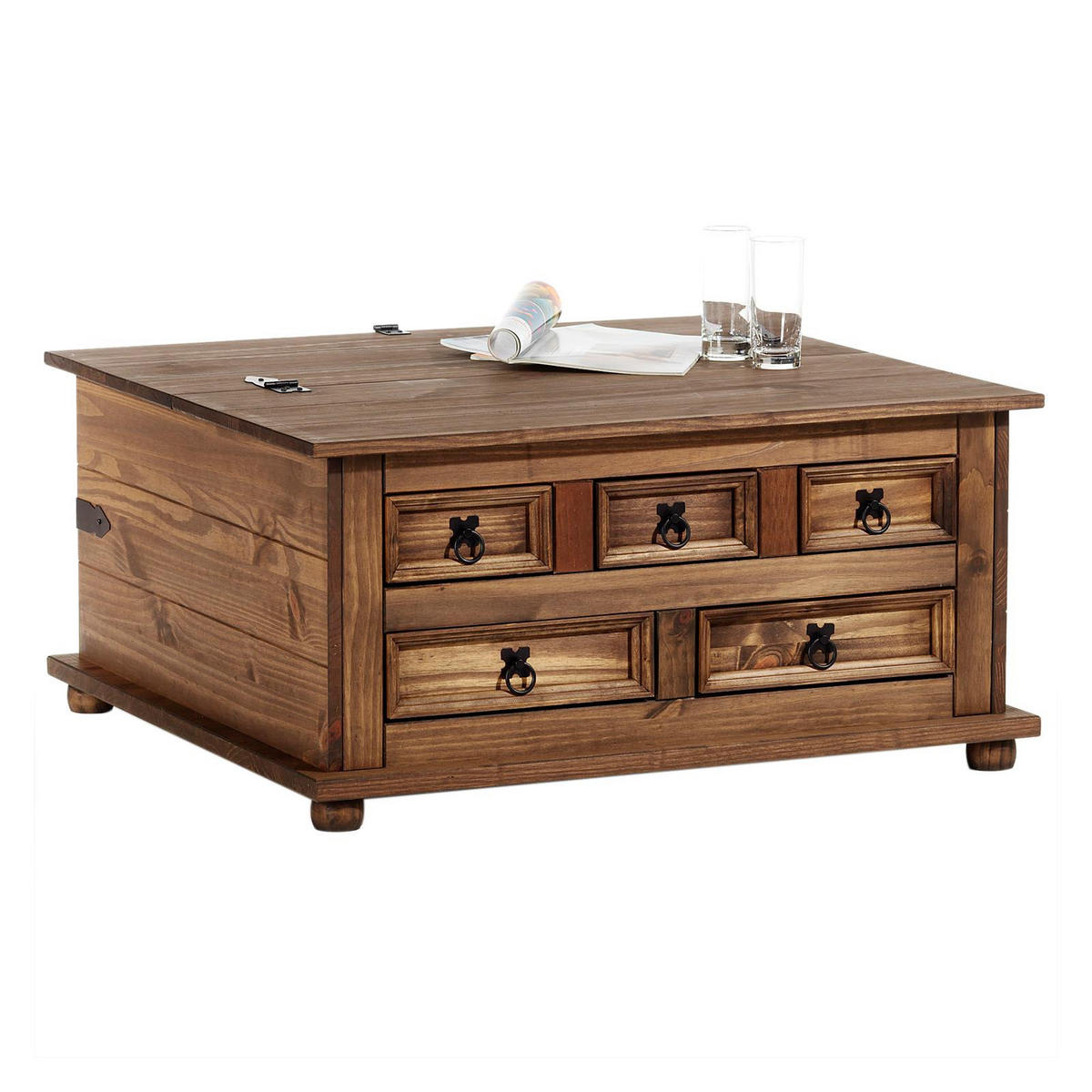 TRUHENTISCH TEQUILA - Braun, Holz (72/92/44cm) - IDIMEX
