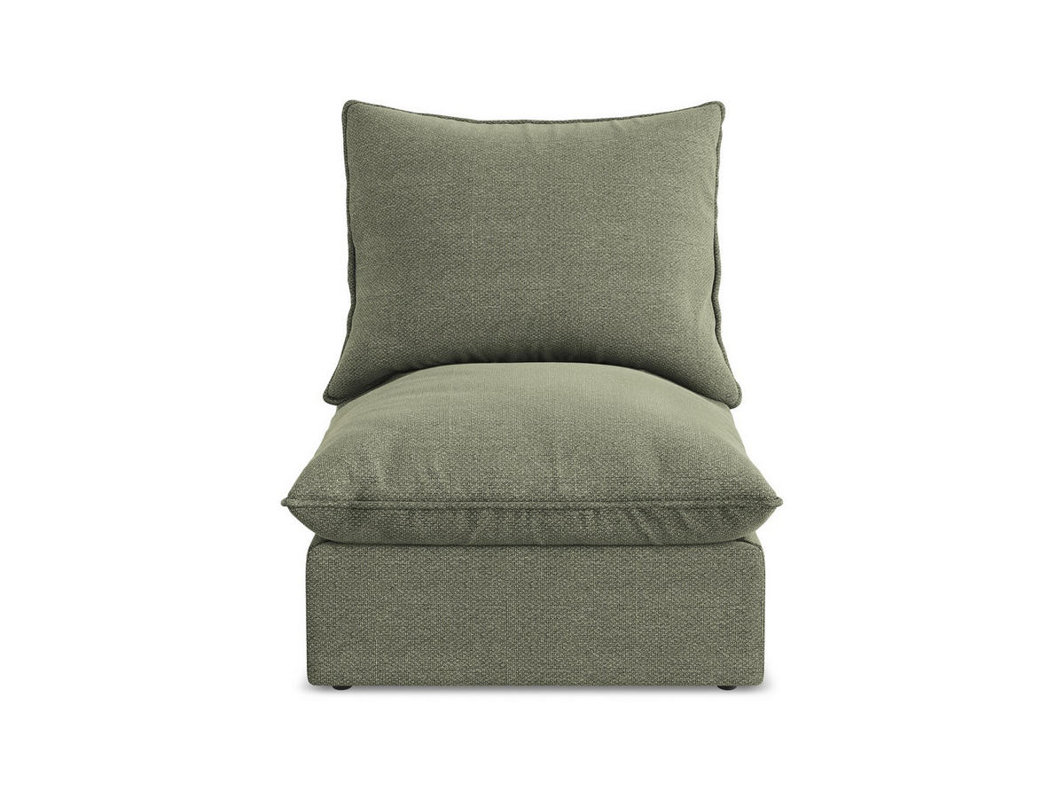 SOFAELEMENT Bouclé Stoff Grün - Schwarz/Olivgrün, Holzwerkstoff/Kunststoff (75/77/90cm) - Makamii