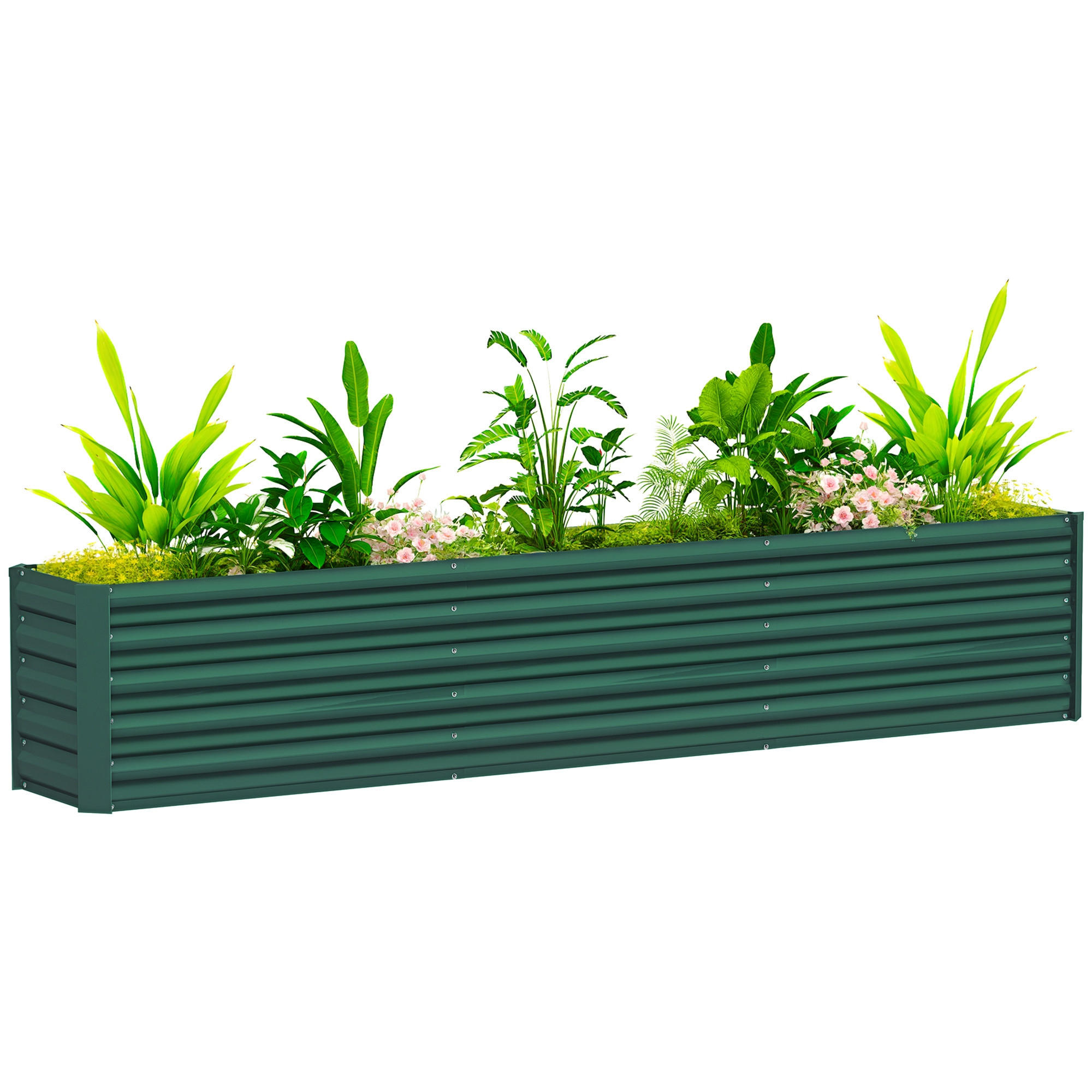 HOCHBEET DE-12178 240/40/45 cm offener Boden Grün - Grün, Metall (240/45/40cm) - ComfortXL