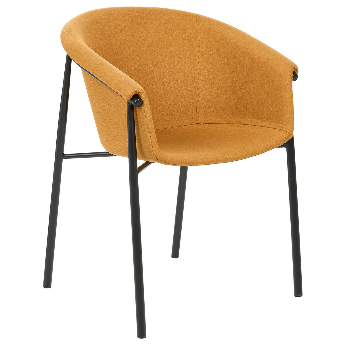 ESSZIMMERSTUHL 2er-Set Polyester Orange Ames - Orange, Textil/Metall (57/80/56cm) - Beliani