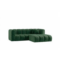 ECKSOFA Modulares In L-Form, Velvet-Stoff Riviera, Grün, Rechts, GRAND - Grün, Holz (227/179cm) - Kaiser Möbel