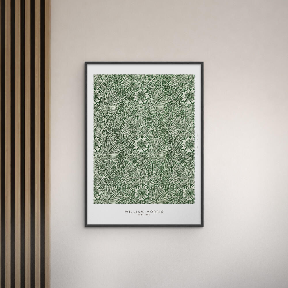 POSTER mit Rahmen William Morris - Greens - Schwarz/Grün, Holz/Papier (50/70cm) - Poster&Frame