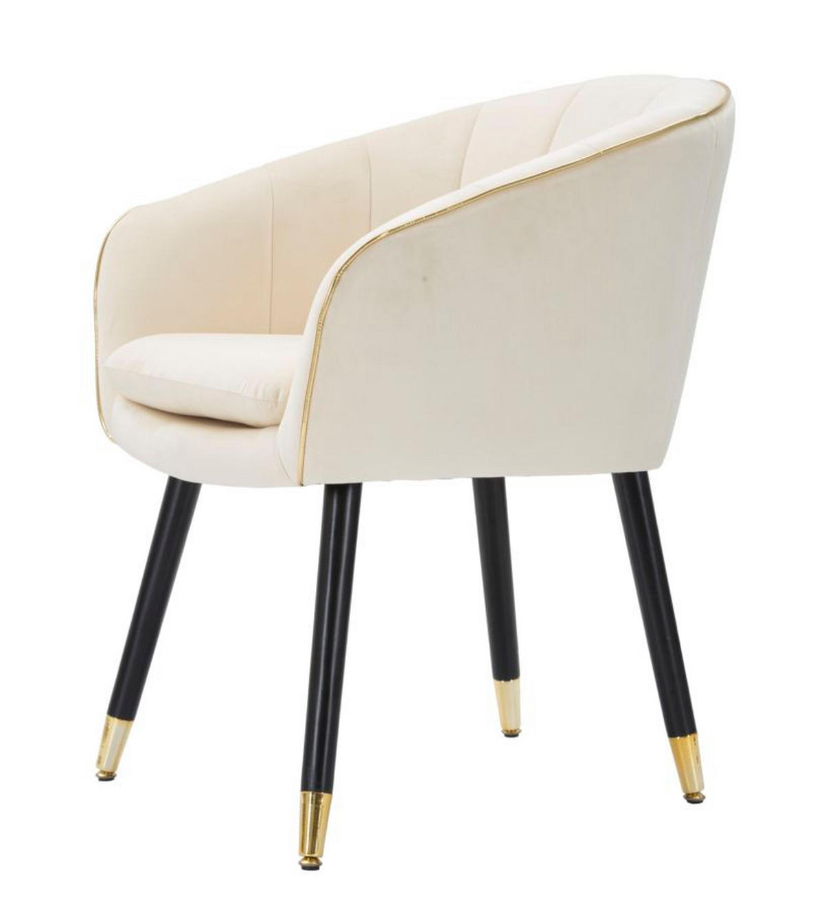 SESSEL Paris, cremefarben und goldfarben, Polyester, Kiefernholz und Metall, 62 x 58 x 78 cm - Goldfarben/Creme, Holz/Kunststoff (62/78/58cm) - Mauro Ferretti