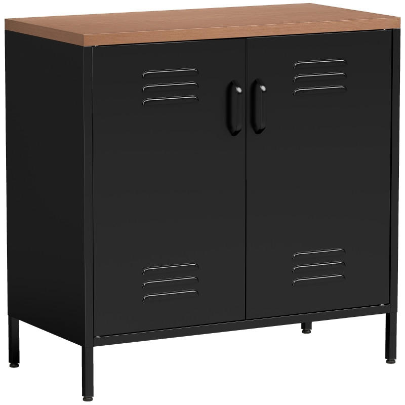 ComfortXL Sideboard Schwarz 80x80x40 cm