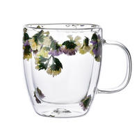 BECHER Peter Flowers Transparent Beige 11/11/12 cm Glas - Transparent/Beige, Glas (0.35L) - Mondex