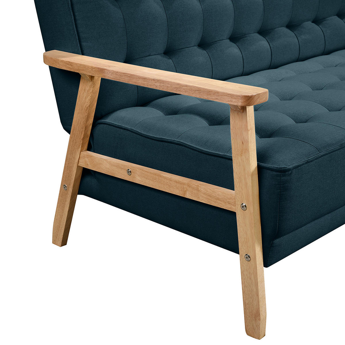 SCHLAFSOFA - Dunkelblau, Birkenholz/Textil (204/85/86cm) - home24