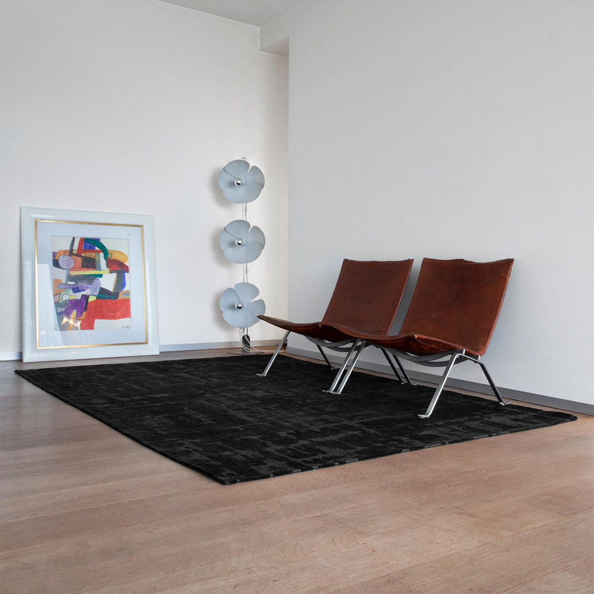TEPPICH Black Water Structures 170/240 cm - Schwarz, Textil (170/240cm) - Louis De Poortere