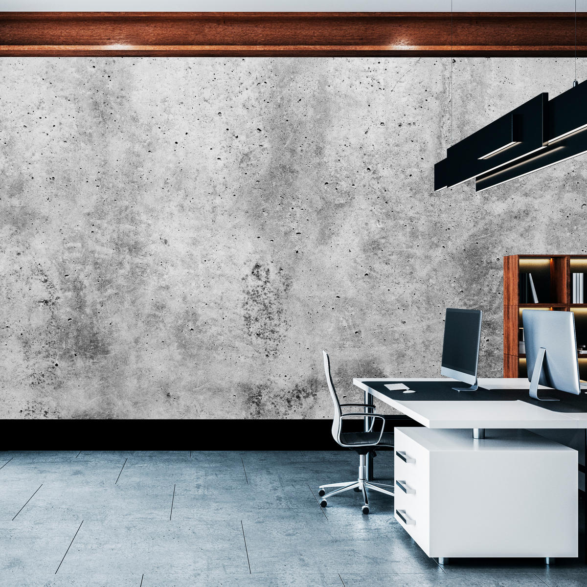 FOTOTAPETE Grauer Minimalistischer Beton Industrial Modern Loft 350x256 - Grau, Papier (350/256cm) - Muralo