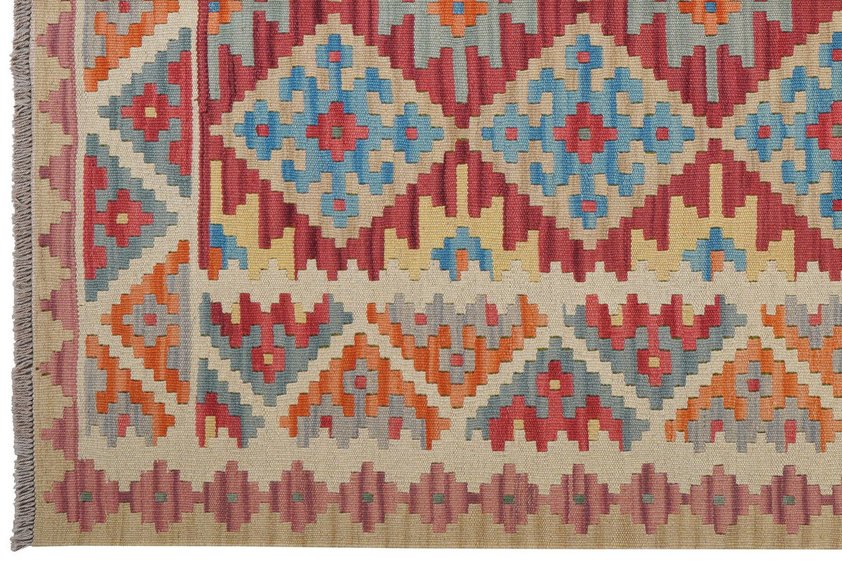 HANDWEBTEPPICH Kelim Gashgai Rot 197/155 cm Schurwolle - Rot, Textil (155/197cm) - Looma