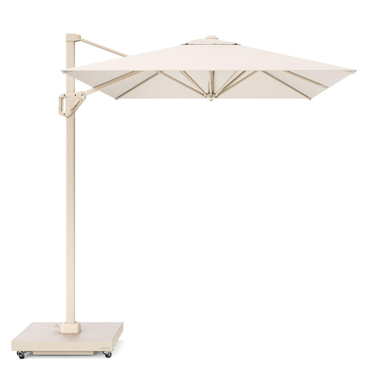AMPELSCHIRM eckig 3 x 2 m Voyager T¹ Basic 360° kippbar creme/sand - Creme, Metall (200/300cm) - Platinum