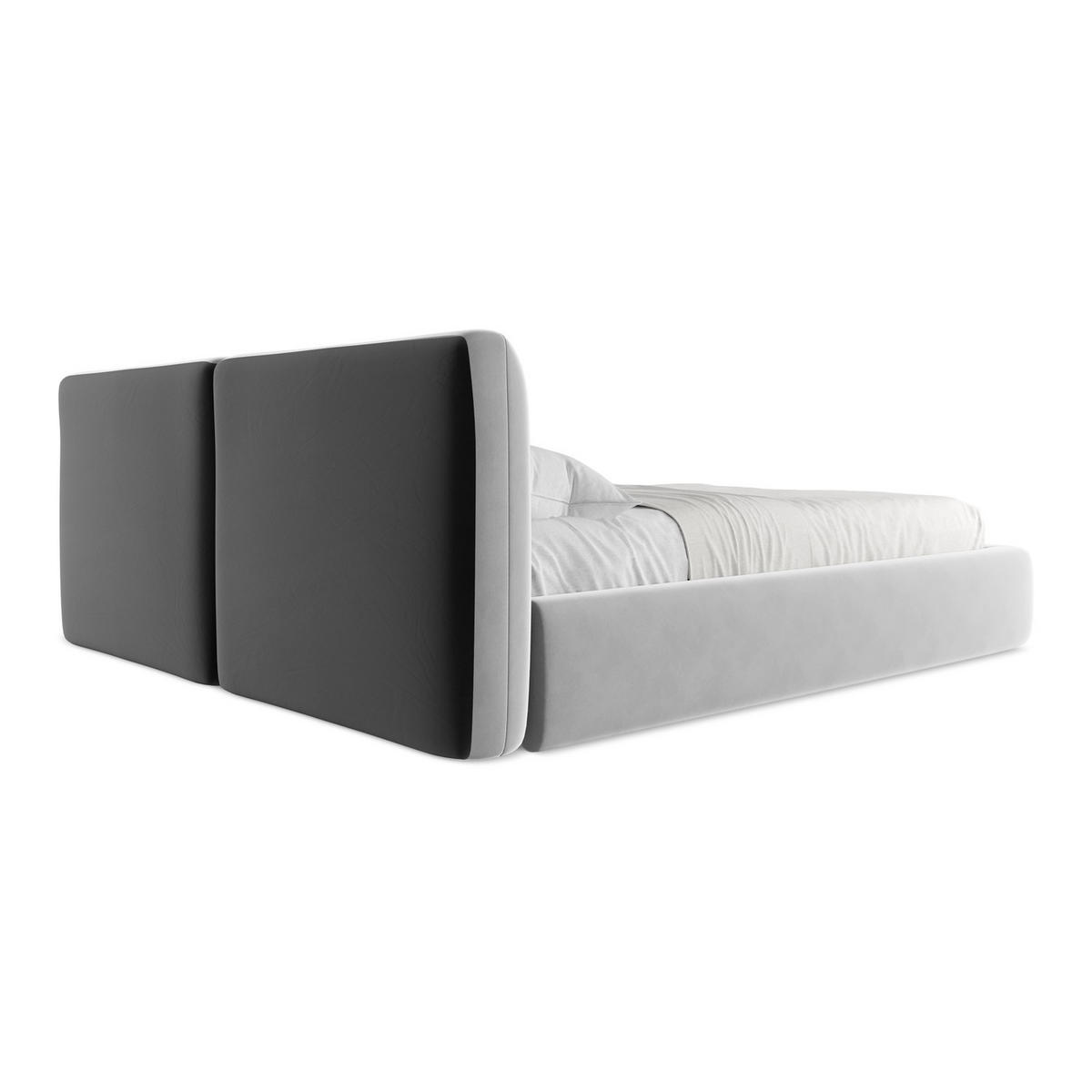 POLSTERBETT mit Bettkasten und Lattenrost 200x228 Grau - Schwarz/Grau, Kunststoff/Textil (180/200cm) - Makamii