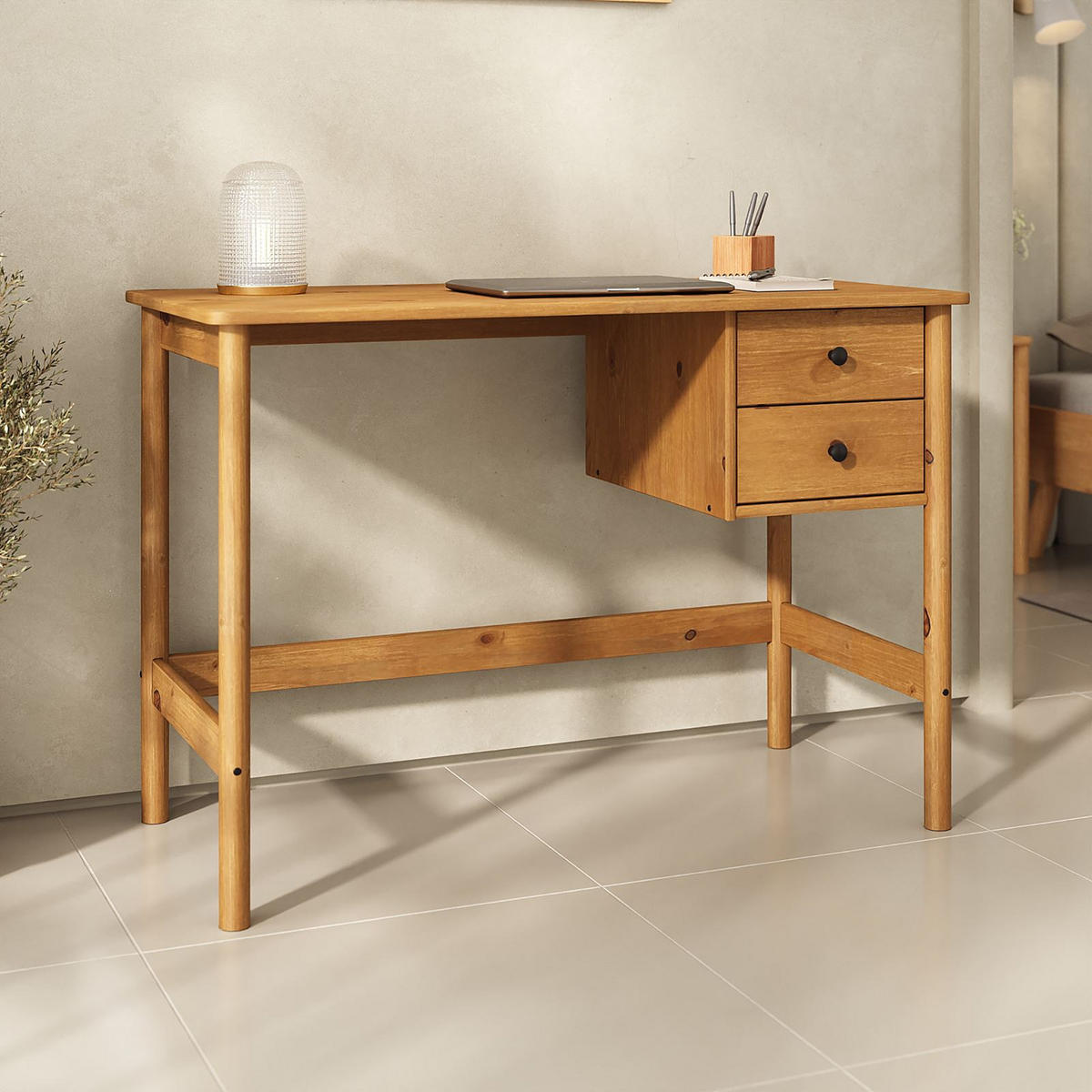 SCHREIBTISCH MARLO Eiche - Eichefarben, Holz (54/110/76cm) - IDIMEX