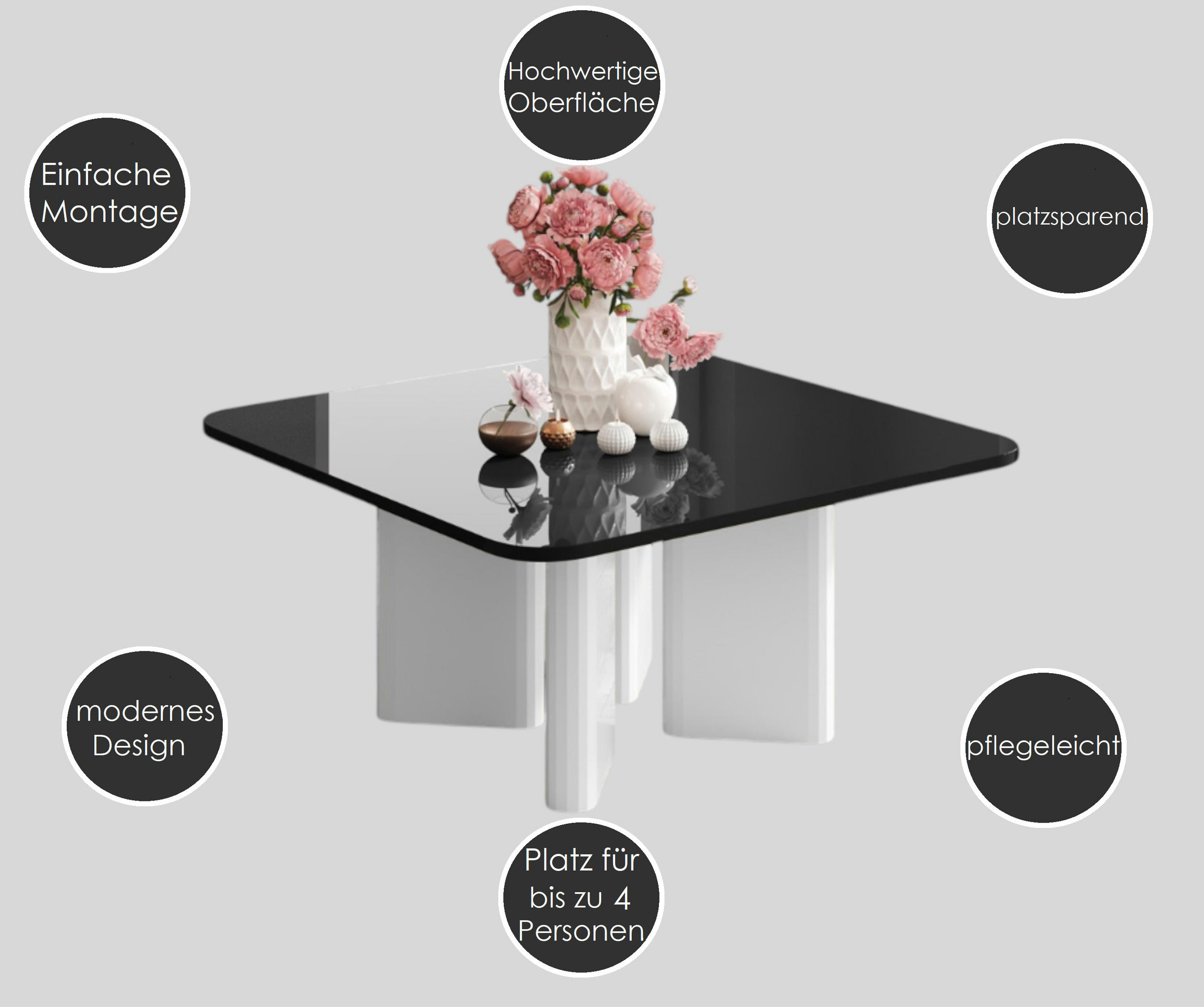 Thumbnail - designimpex Couchtisch, Weiß Hochglanz, Eiche Artisan, Holzwerkstoff, 80x50x80 cm, Wohnzimmer, Wohnzimmertische, Couchti...