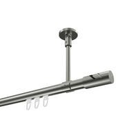 INNENLAUF-GARDINENSTANGEN-SET Sonette Zoena 540 cm (geteilt in 3 x 180 cm), 1-läufig, 20 mm Ø Edelstahl-Optik - Edelstahlfarben, Metall (540cm) - INTERDECO