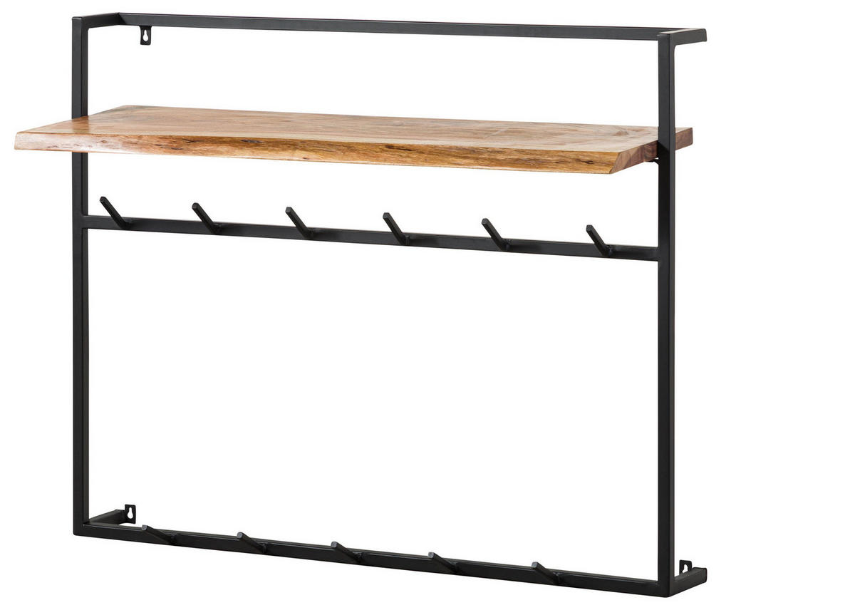 WANDGARDEROBE Akazie 100x30x80 natur lackiert MELBOURNE #108 - Naturfarben, Holz (100/80/30cm) - Massivmoebel24