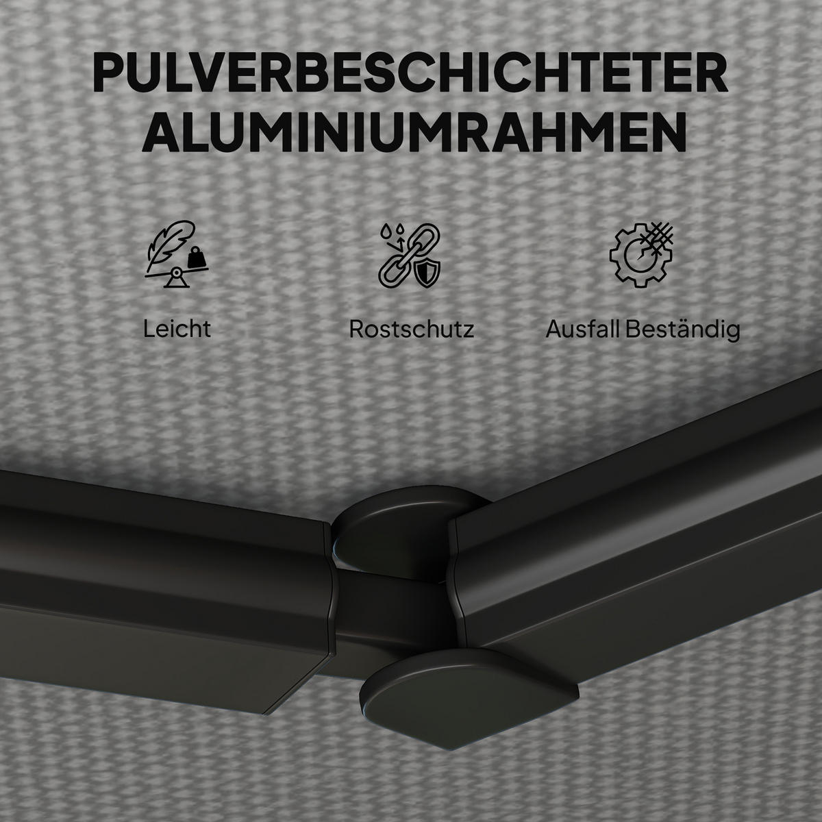 GELENKARMMARKISE Metall Polyester Dunkelgrau - Dunkelgrau, Textil (300/23/350cm) - Outsunny