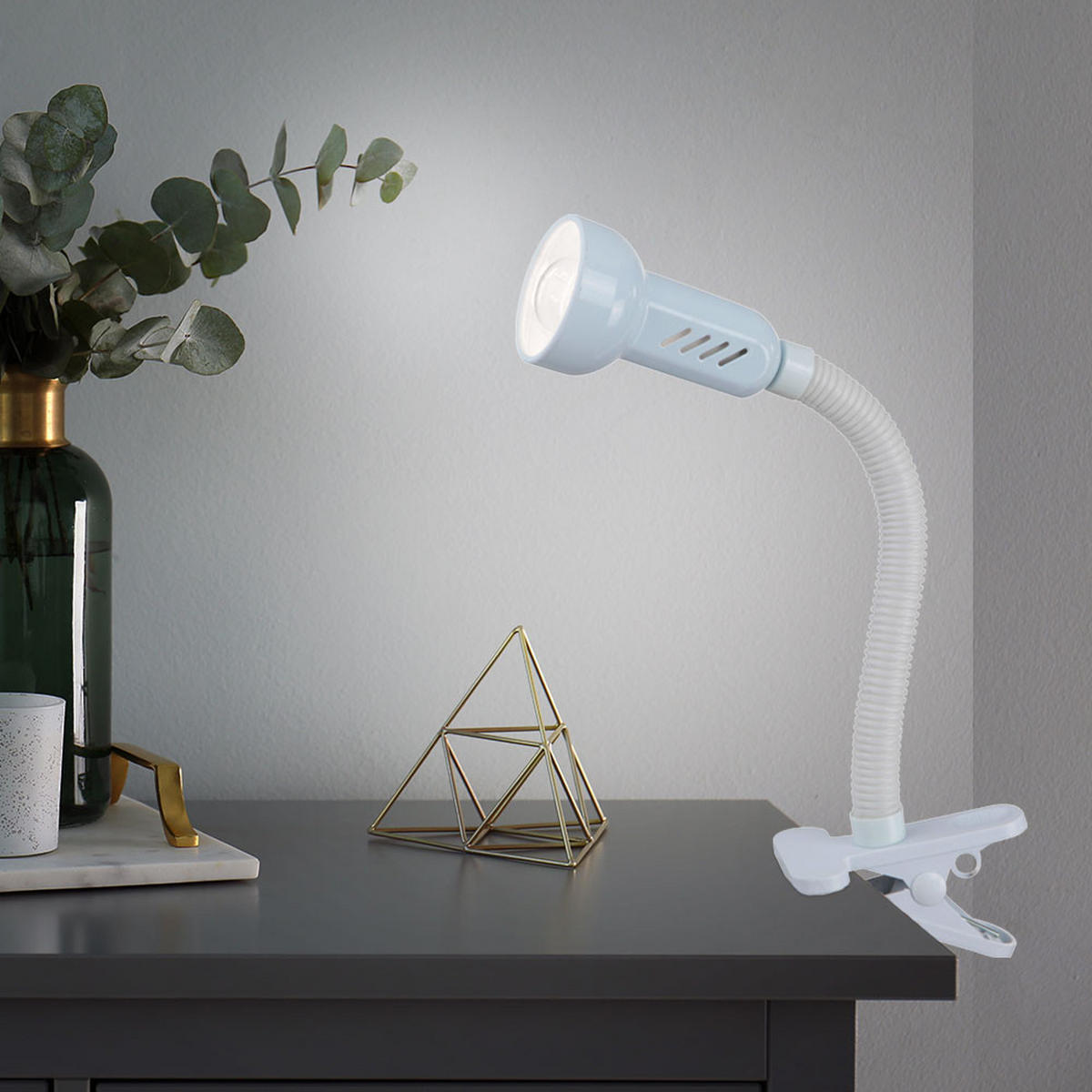 LED KLEMMLEUCHTE Metall Weiß - Weiß, Metall (46/6/48cm) - Globo Lighting