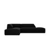 ECKSOFA links Ruby aus Samt schwarz 4 Sitzplätze - Schwarz, Textil (180/273cm) - Micadoni