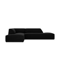 ECKSOFA links Ruby aus Samt schwarz 4 Sitzplätze - Schwarz, Textil (180/273cm) - Micadoni