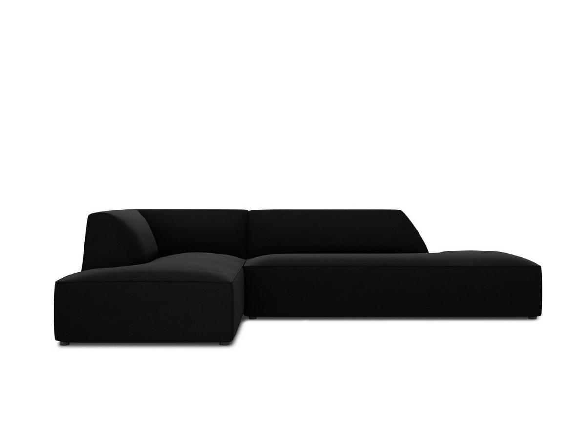 ECKSOFA links Ruby aus Samt schwarz 4 Sitzplätze - Schwarz, Textil (180/273cm) - Micadoni
