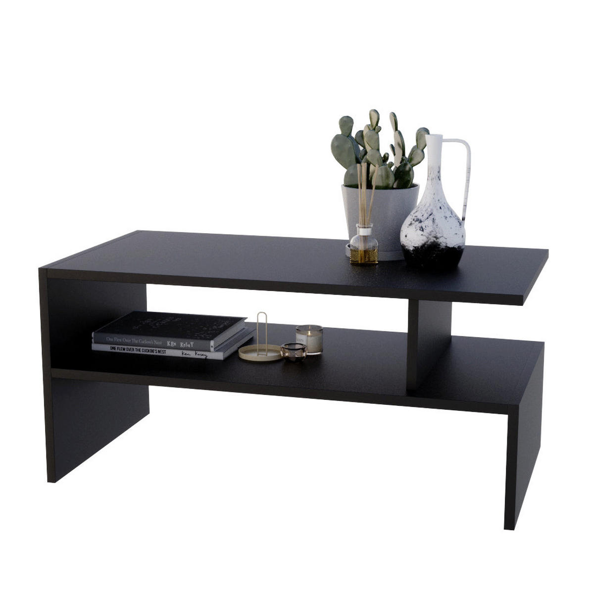COUCHTISCH JULA 93 - Schwarz, Holz (50/93/45cm) - Mat-Haus