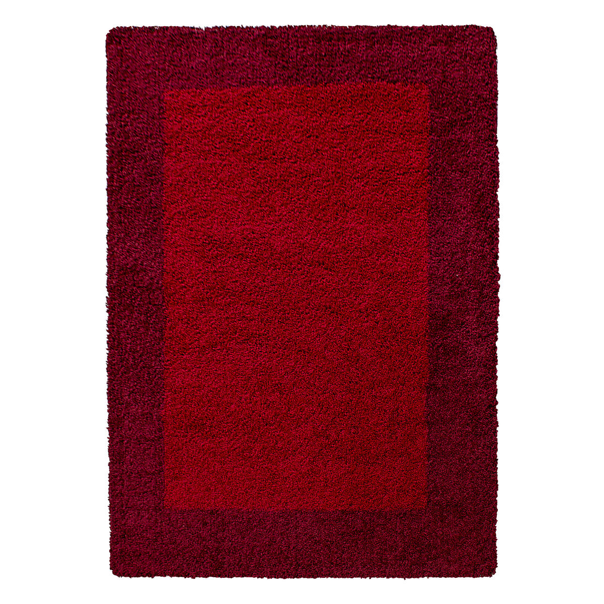 TEPPICH Hochflor einfarbig mit Bordüre Polypropylen Wohnzimmer Rot Rechteckig 200x290 - Rot, Textil (200/290cm) - KADIMA DESIGN