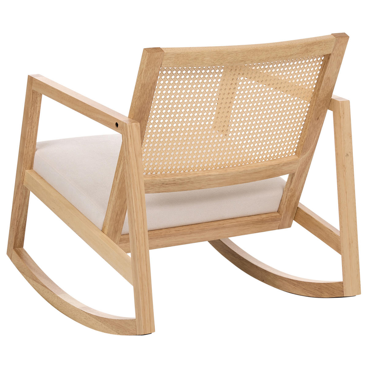 HOUPACÍ KŘESLO Dřevo Světle hnědé/Světle béžové Leidy - hnědá/béžová, textil (66/75/76cm) - Beliani